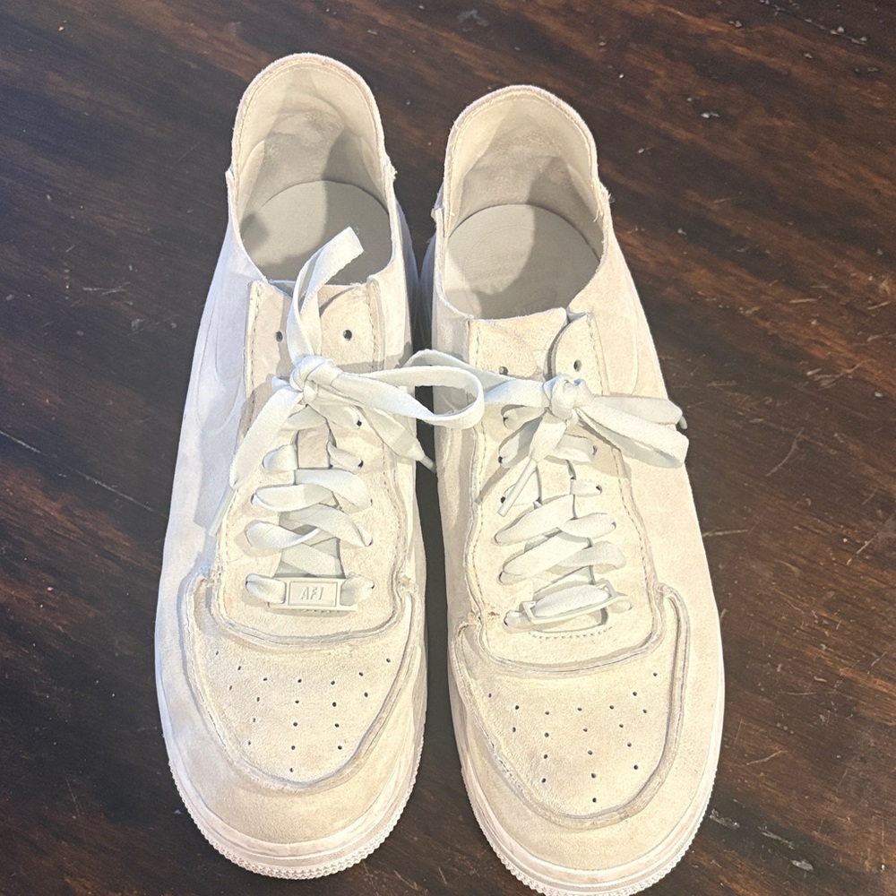 Nike Air Force 1 White Sneakers with Laces